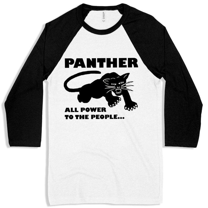 All Power to the People Baseball T-Shirt - Black Panther Men's T-Shirt - Panther Graphic Tee Shirt - Trendha