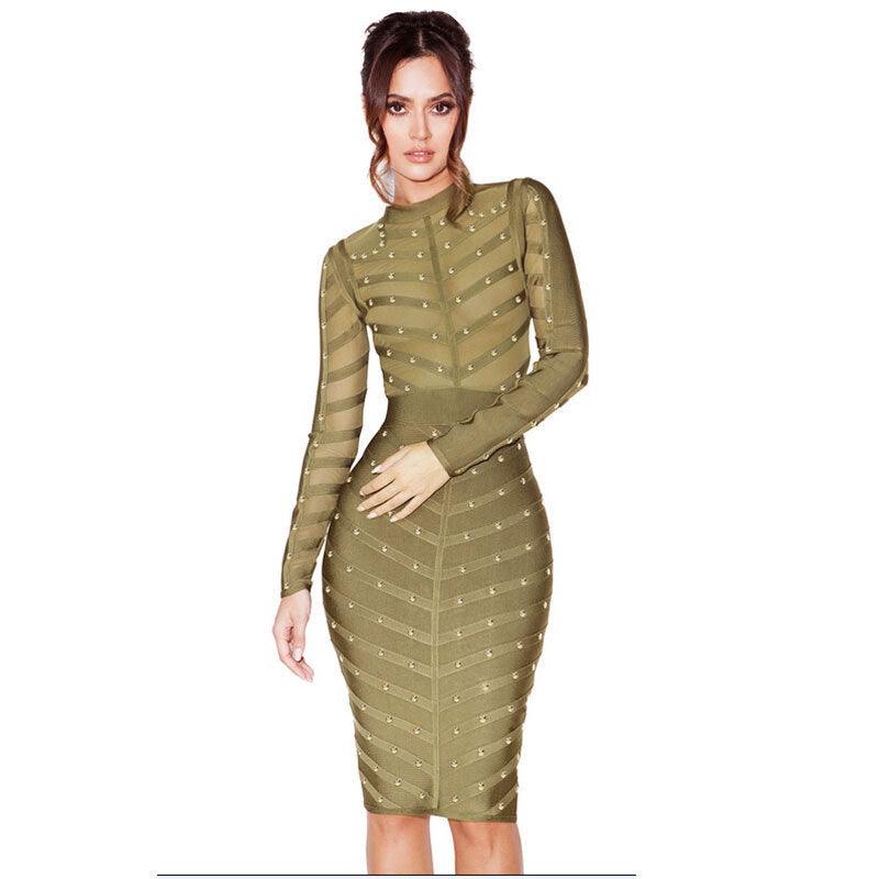 Mesh long sleeve dress - Trendha
