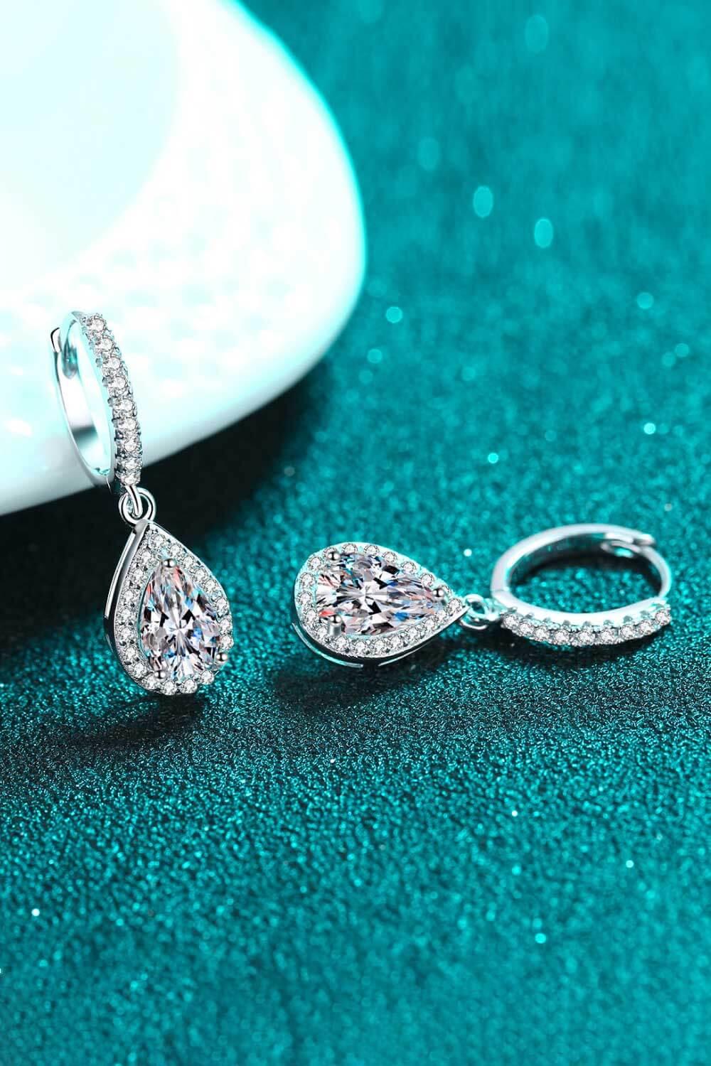 Moissanite Teardrop Earrings - Trendha