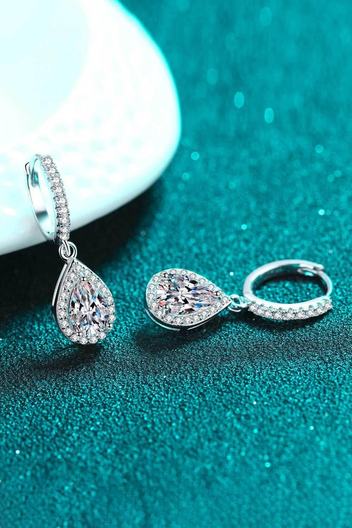 Moissanite Teardrop Earrings - Trendha