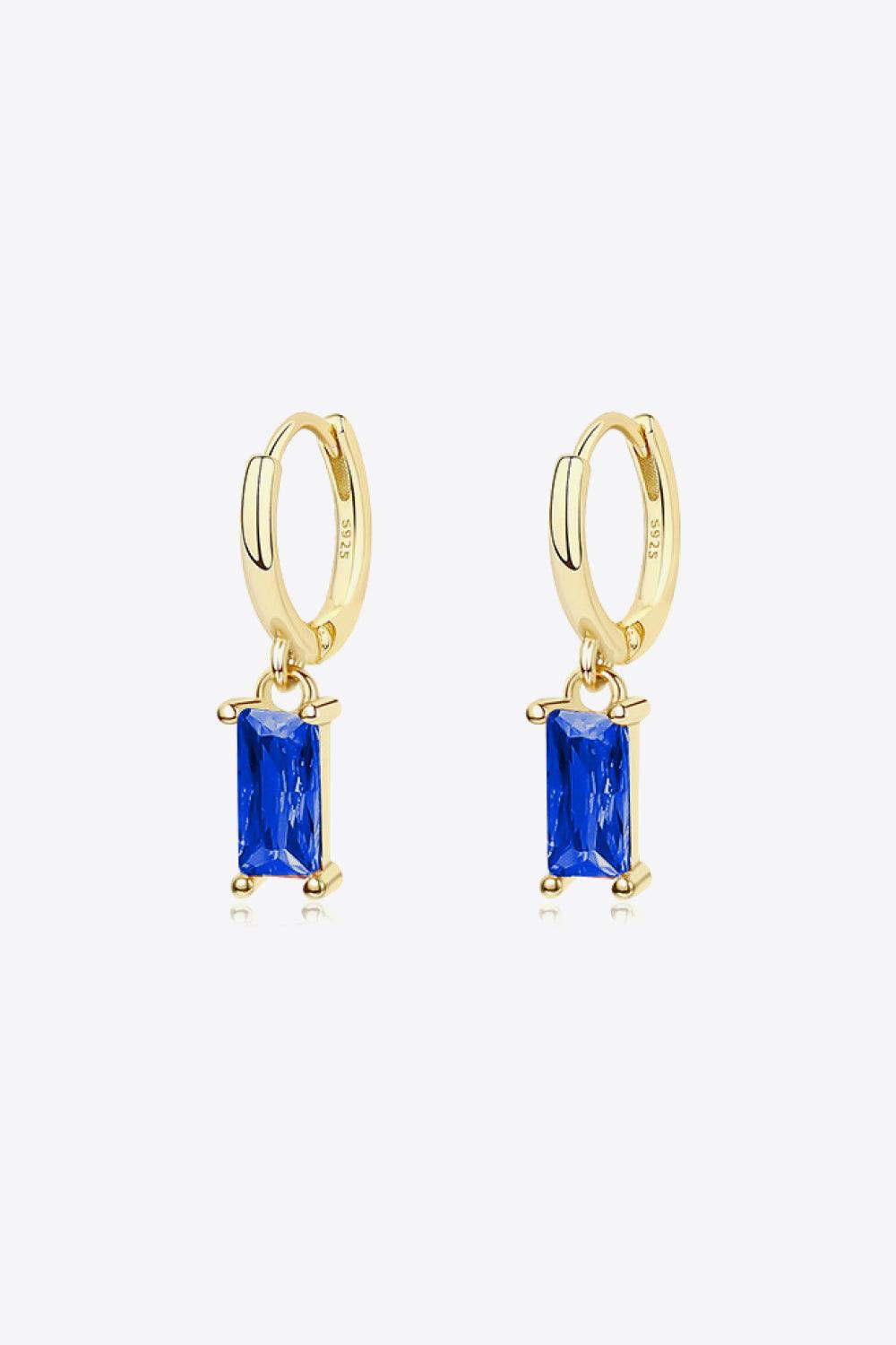 Retro 925 Sterling Silver Cubic Zirconia Drop Earrings - Trendha