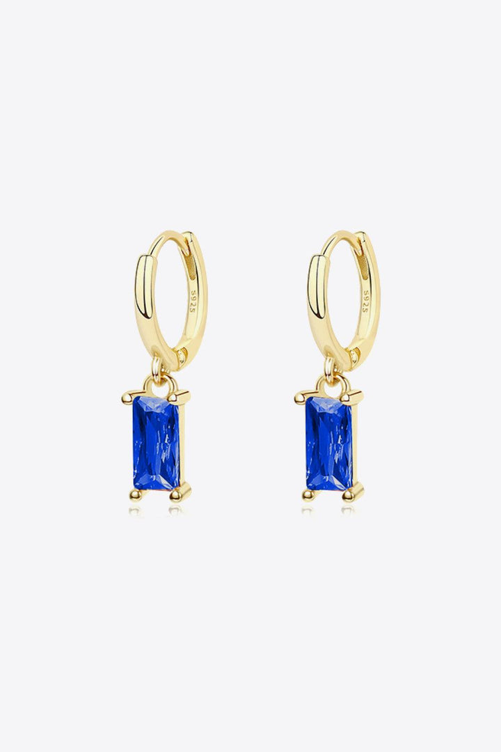 Retro 925 Sterling Silver Cubic Zirconia Drop Earrings - Trendha