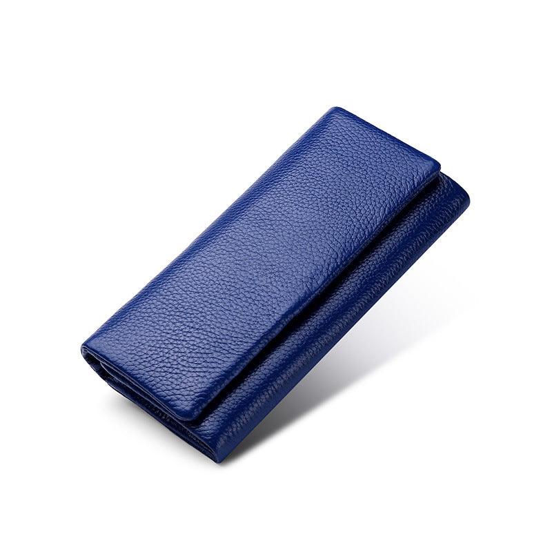 Ladies Wallet In Lychee Pattern Head Layer Cowhide - Trendha