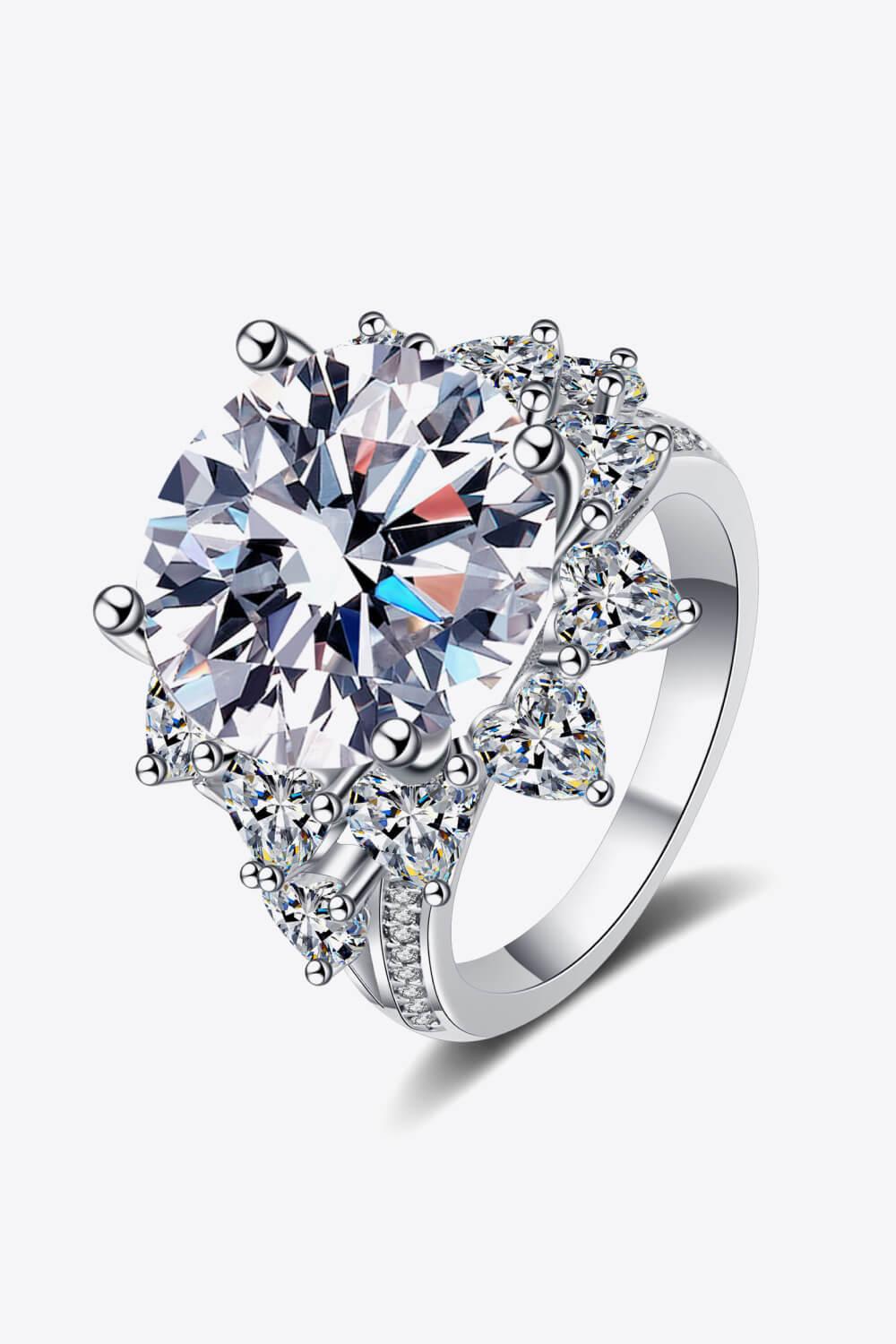 10 Carat Moissanite Flower-Shaped Ring - Trendha
