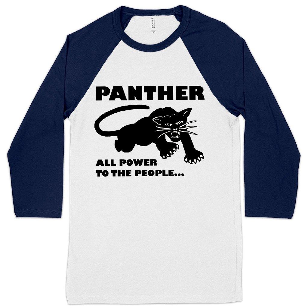All Power to the People Baseball T-Shirt - Black Panther Men's T-Shirt - Panther Graphic Tee Shirt - Trendha