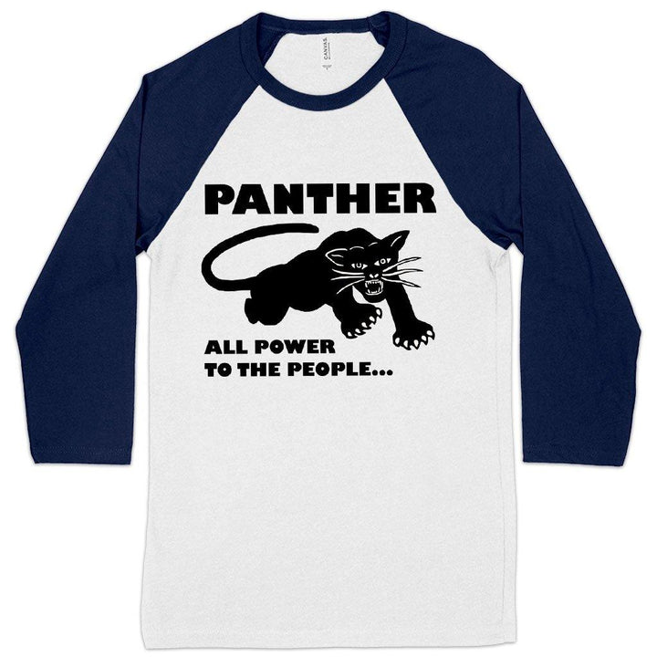 All Power to the People Baseball T-Shirt - Black Panther Men's T-Shirt - Panther Graphic Tee Shirt - Trendha
