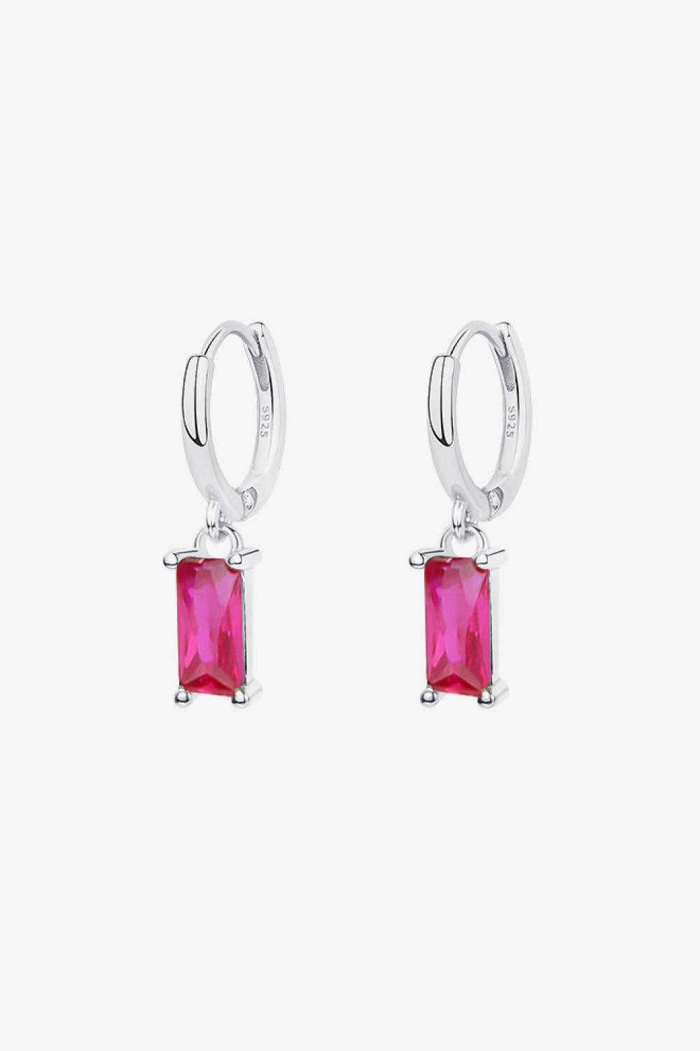 Retro 925 Sterling Silver Cubic Zirconia Drop Earrings - Trendha