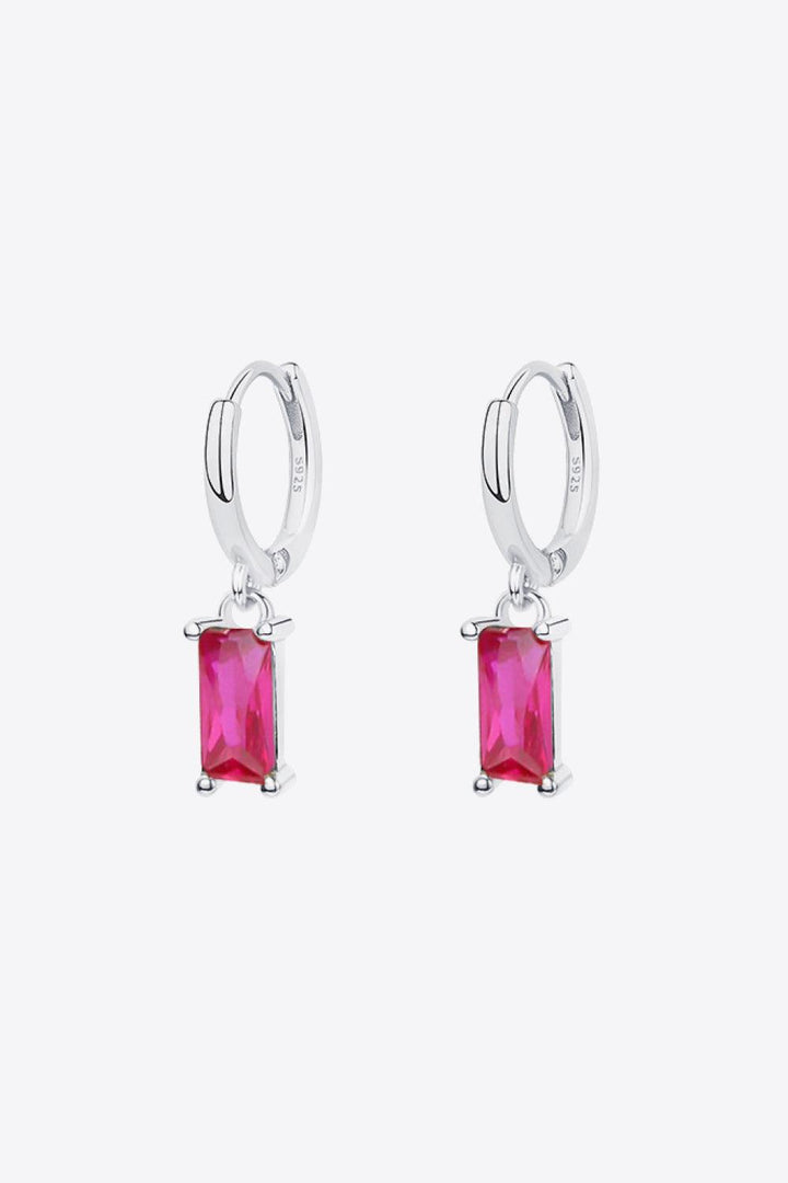 Retro 925 Sterling Silver Cubic Zirconia Drop Earrings - Trendha
