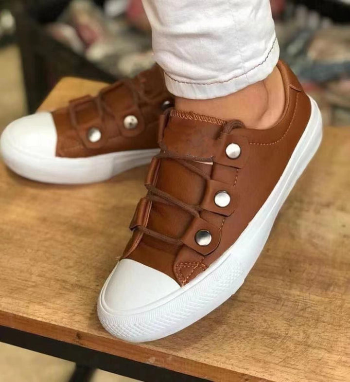 Women's Round Toe Platform Casual Viscose Shoes - Trendha