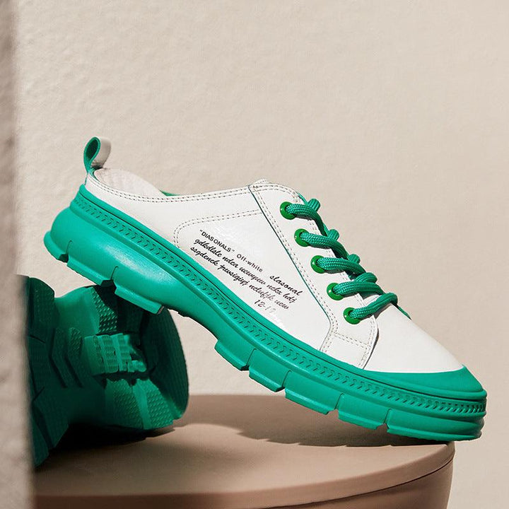 Thick-soled Baotou Slippers Half-drag Casual Outside Wear - Trendha