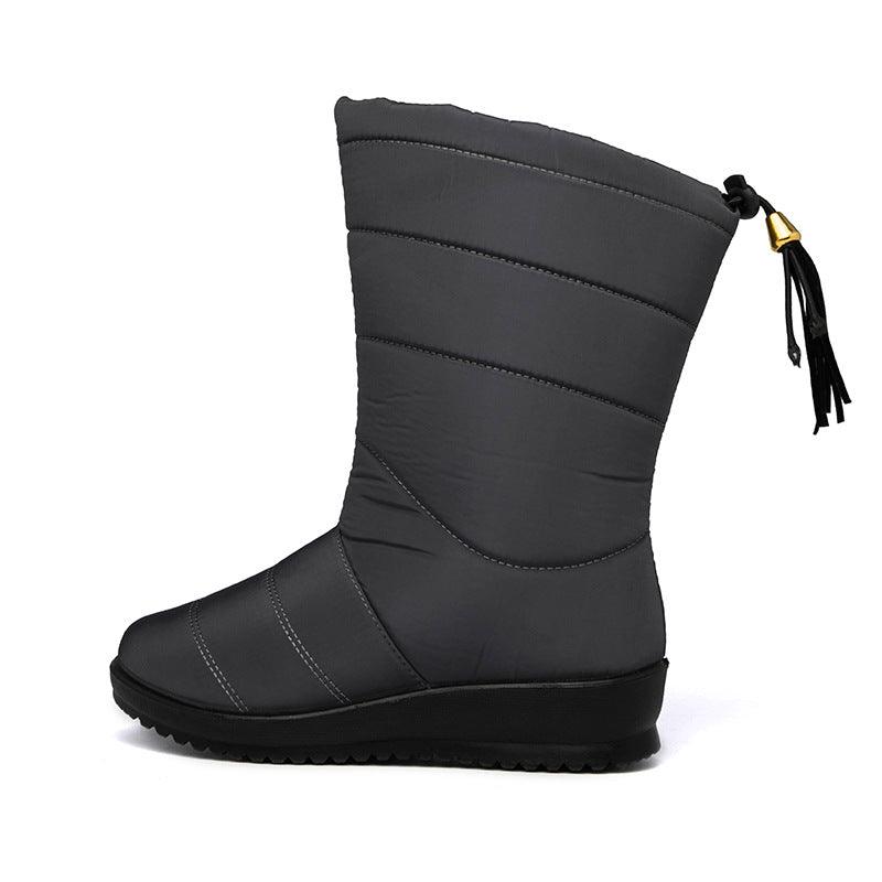 Women's snow boots slope with tassels waterproof and non-slip