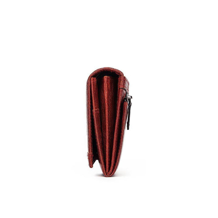 Women's leather long multi-card large capacity clutch - Trendha
