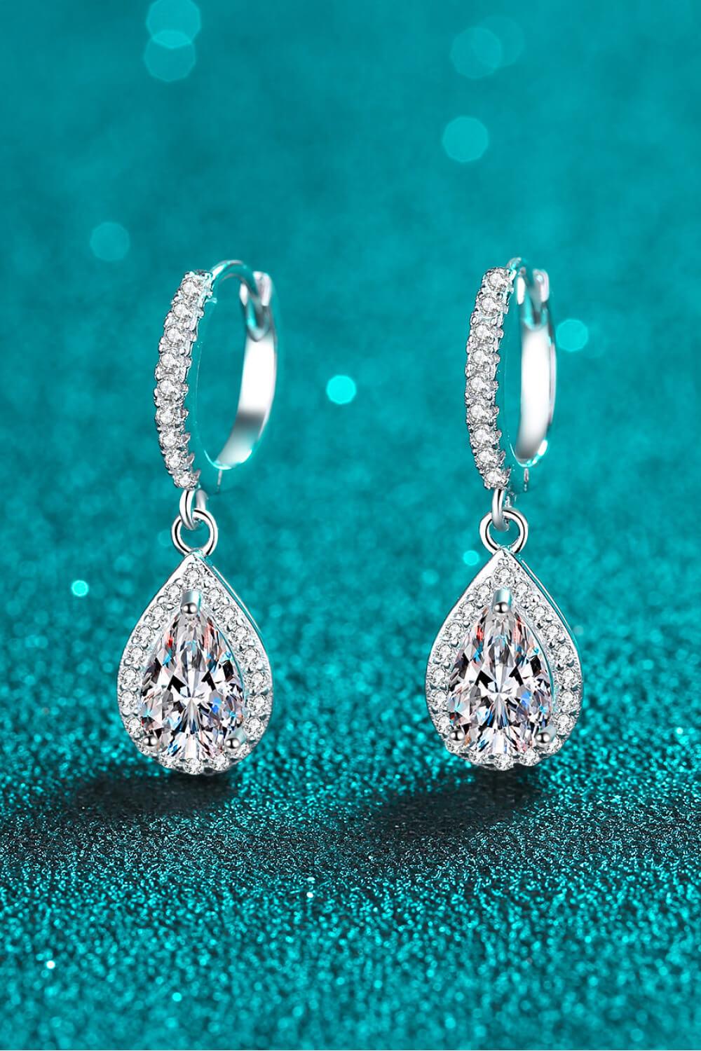 Moissanite Teardrop Earrings - Trendha