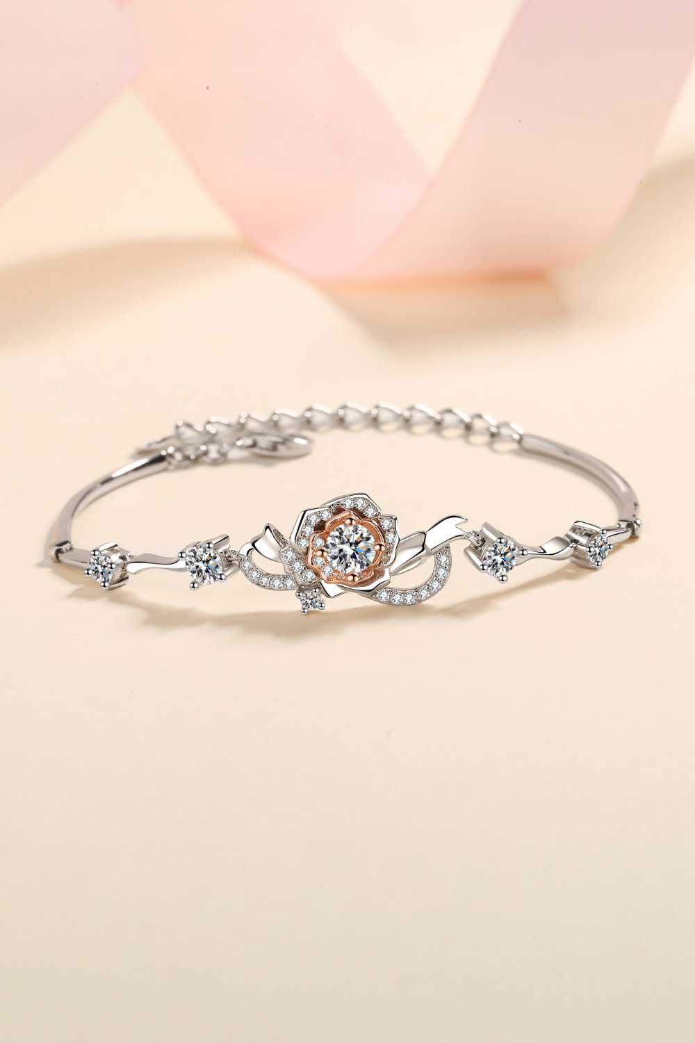 925 Sterling Silver Moissanite Bracelet - Trendha