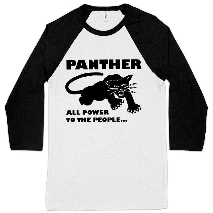 All Power to the People Baseball T-Shirt - Black Panther Men's T-Shirt - Panther Graphic Tee Shirt - Trendha
