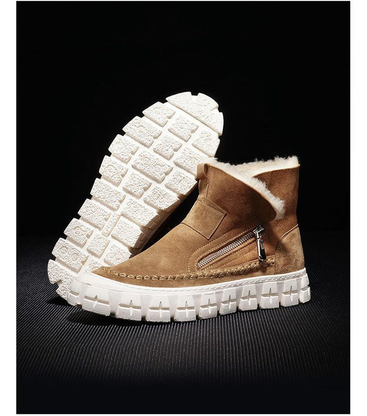 New Fur One Boot Men's Leather Wool And Fleece - Trendha