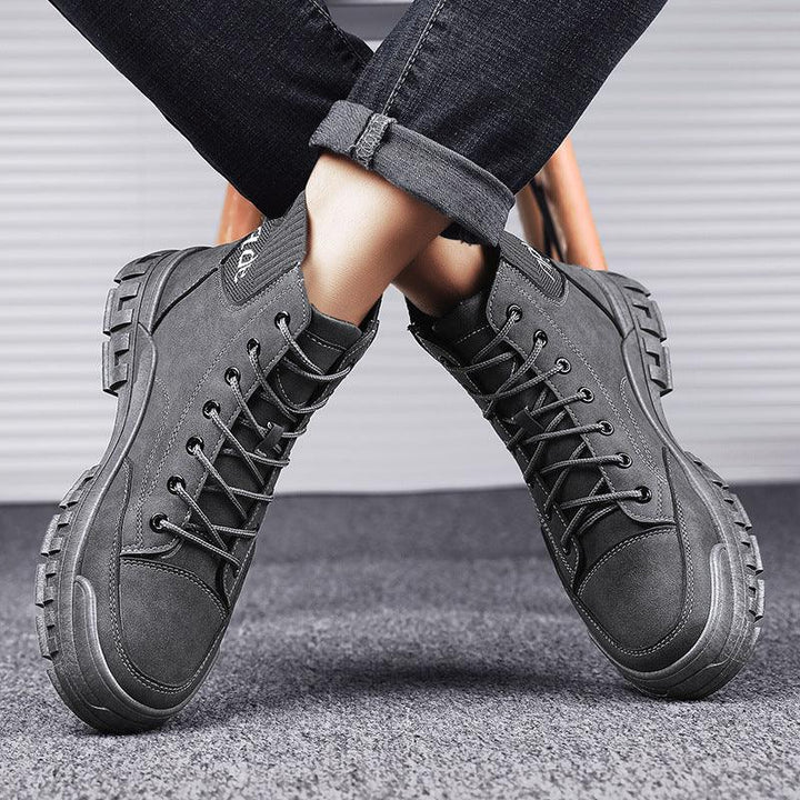 New Style Men's Shoes Fashion High Top Martin Boots - Trendha