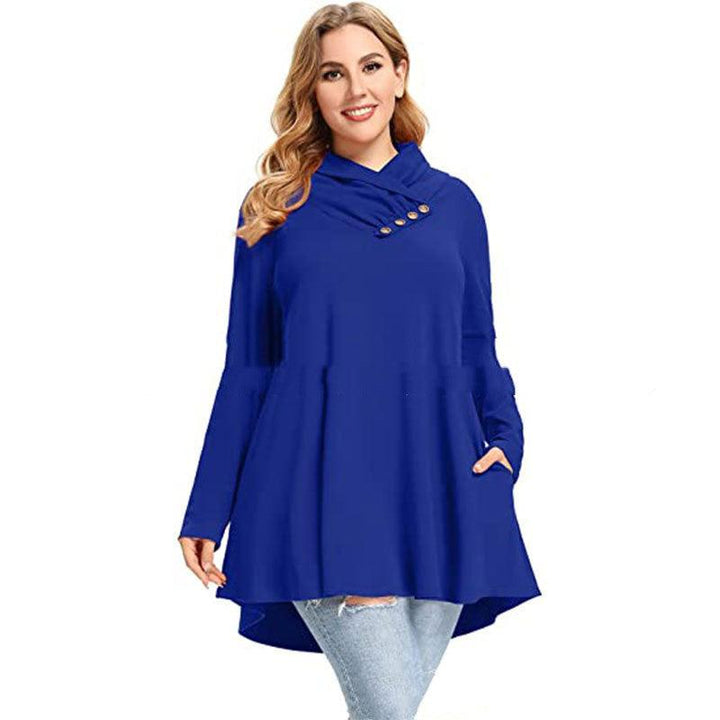 Women's Crinkle Collar Plus Size Top Long Sleeve Tunic - Trendha
