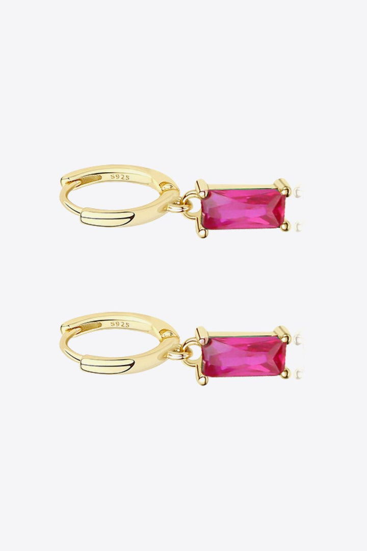 Retro 925 Sterling Silver Cubic Zirconia Drop Earrings - Trendha