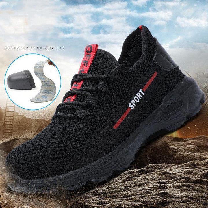 Breathable, Anti-smash And Anti-puncture Lightweight Fly-woven Safety Shoes - Trendha