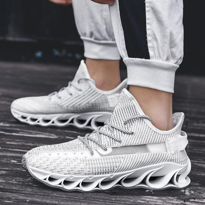 Flying Woven Fabric Breathable Sneakers, Hollow Casual Shoes, Large Size Shoes - Trendha