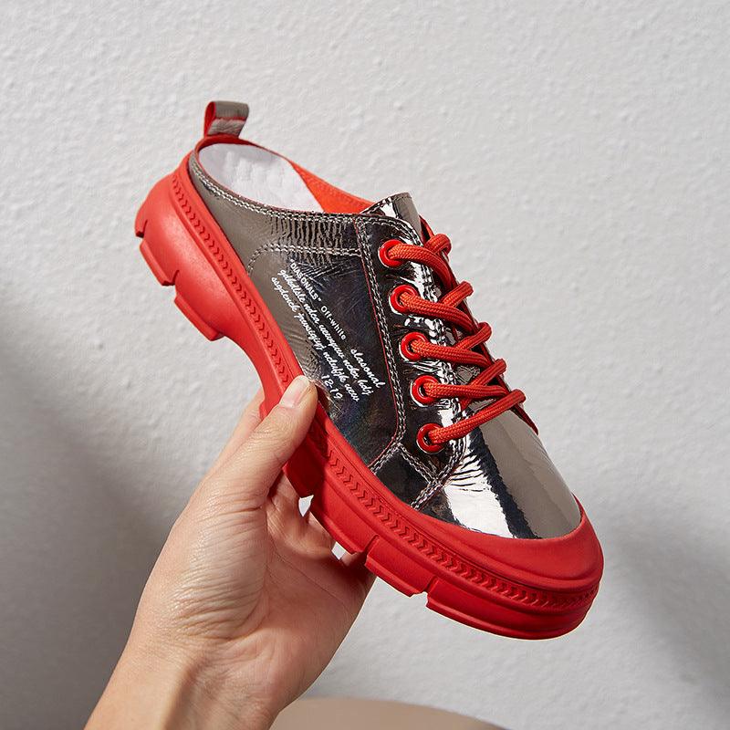 Thick-soled Baotou Slippers Half-drag Casual Outside Wear - Trendha