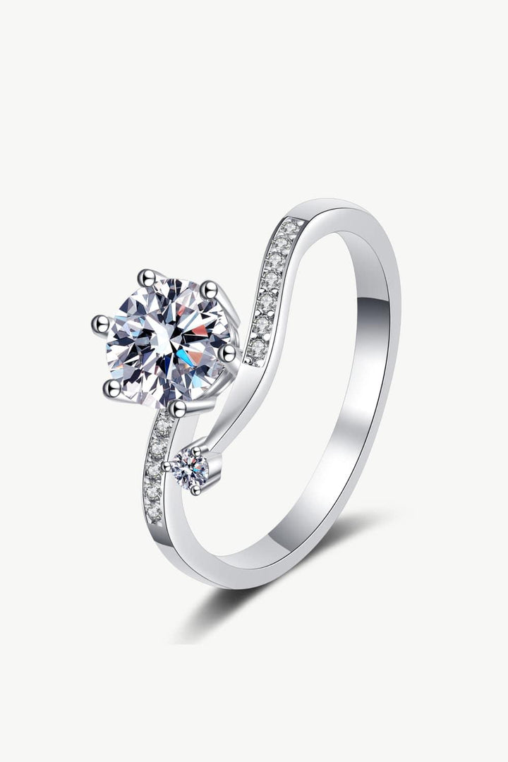 On My Mind 925 Sterling Silver Moissanite Ring - Trendha