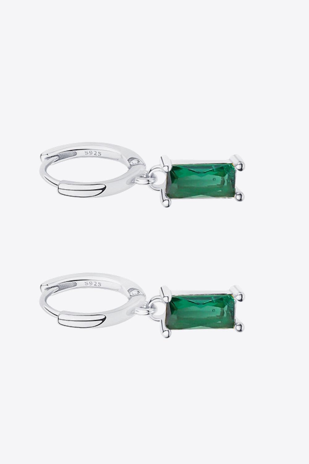 Retro 925 Sterling Silver Cubic Zirconia Drop Earrings - Trendha