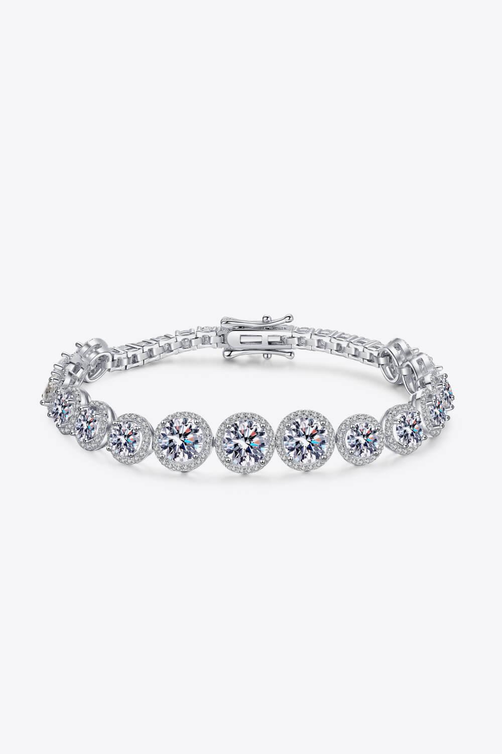 925 Sterling Silver 10.4 Carat Moissanite Bracelet - Trendha