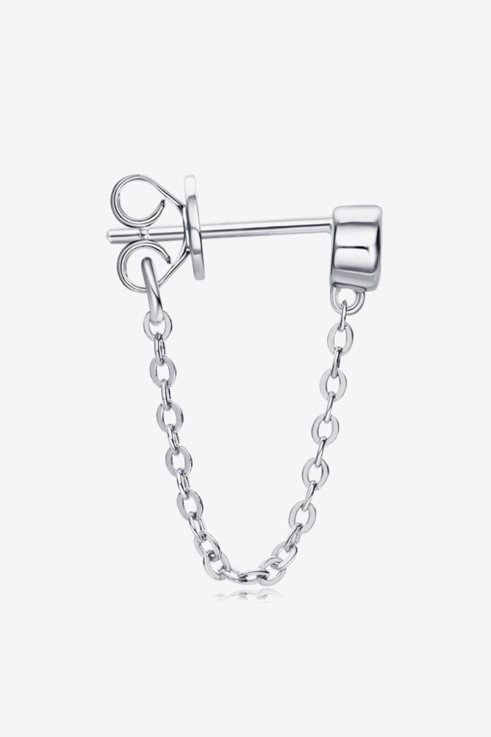 Inlaid Moissanite Chain Earrings - Trendha