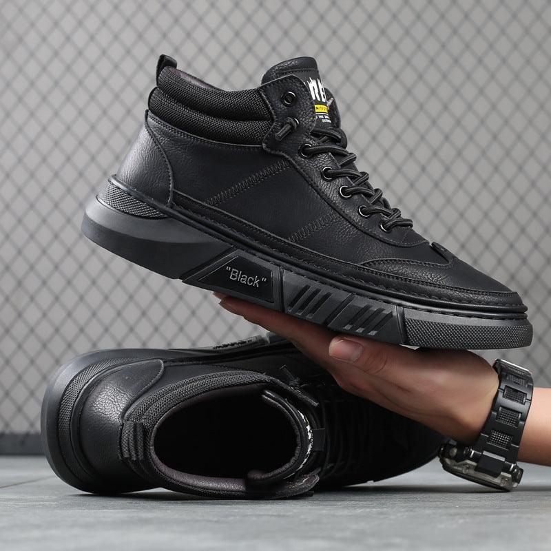 Comfortable Solid Color Fashion Casual Fleece Warm Leather Shoes - Trendha