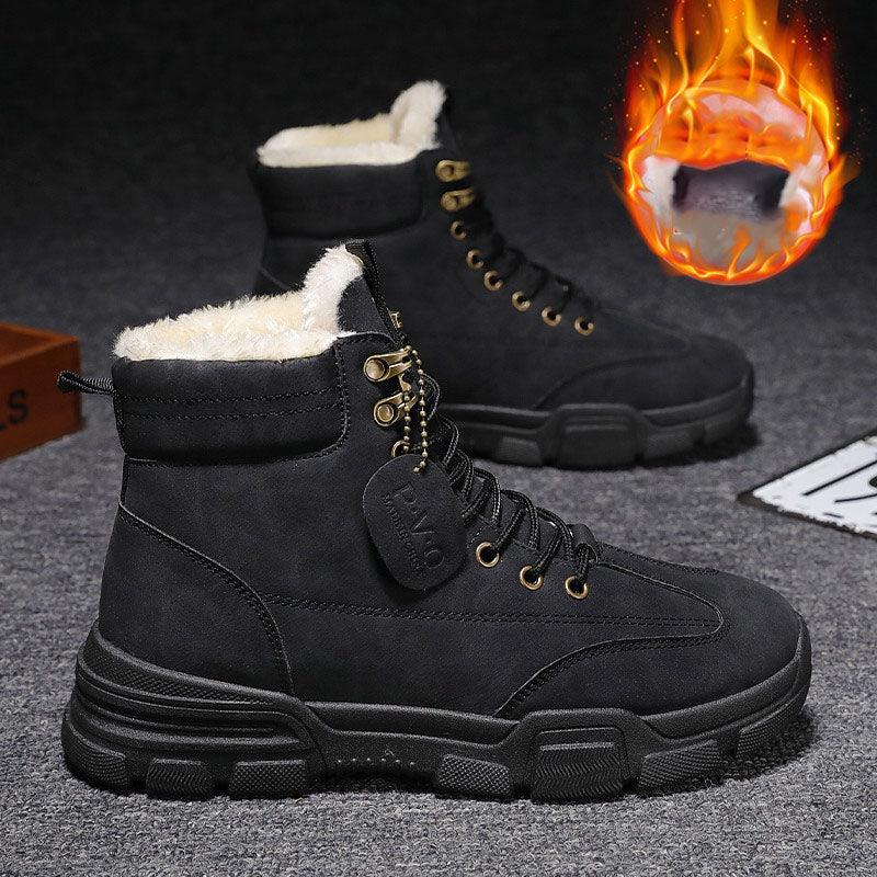 Fashion Men's Thick And Velvet Warm Cotton Shoes - Trendha