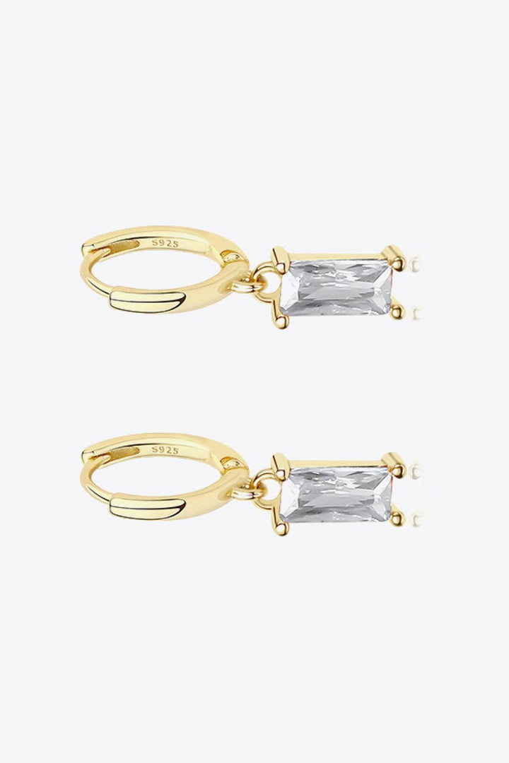 Retro 925 Sterling Silver Cubic Zirconia Drop Earrings - Trendha