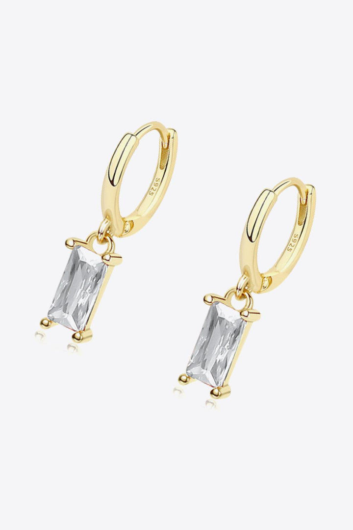 Retro 925 Sterling Silver Cubic Zirconia Drop Earrings - Trendha