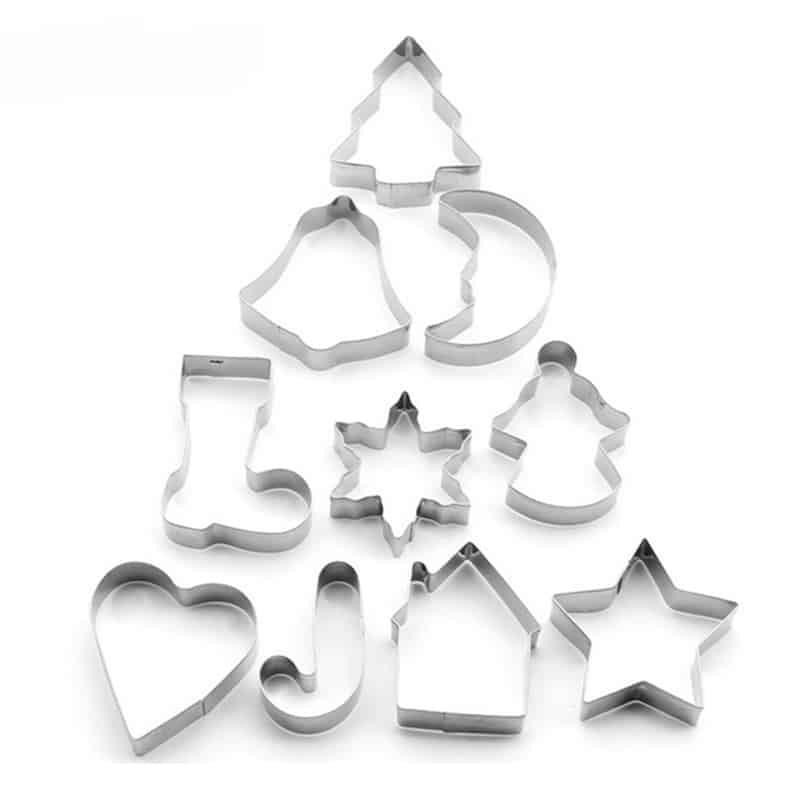 Christmas Themed Stainless Steel Cookie Cutters Set
