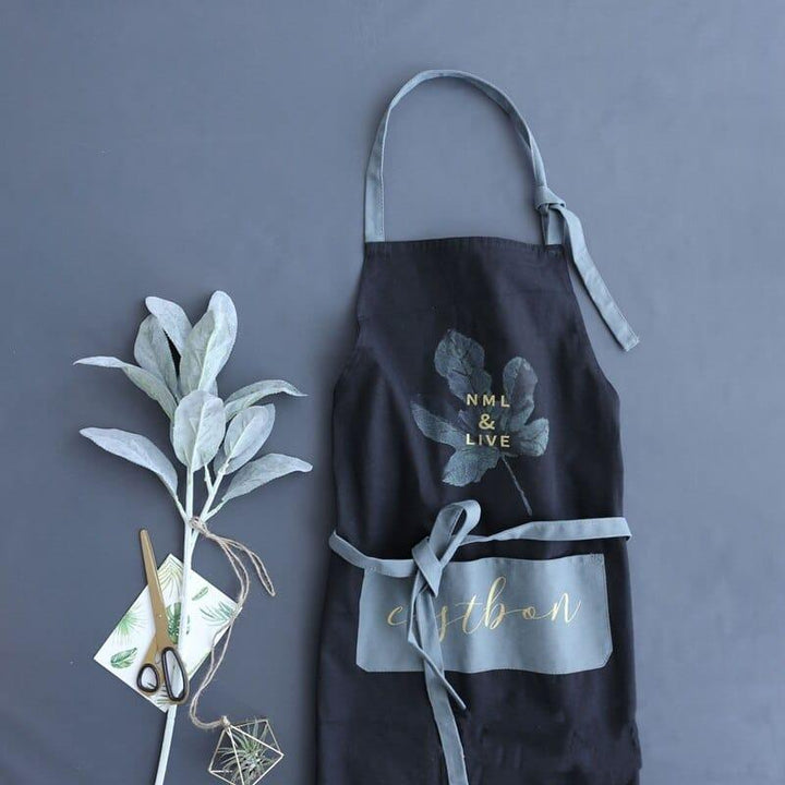 Coconut Leaf Printed Coffee Shop Barista Apron - Trendha