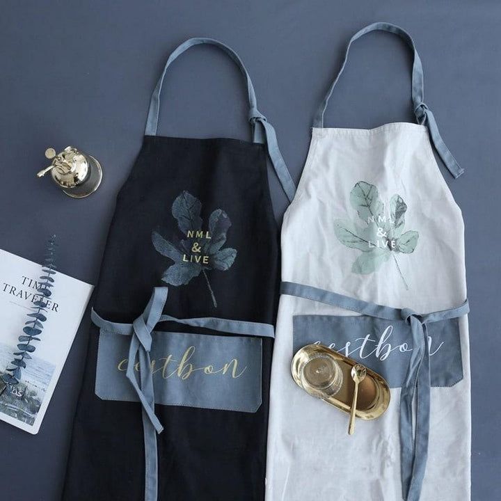 Coconut Leaf Printed Coffee Shop Barista Apron - Trendha