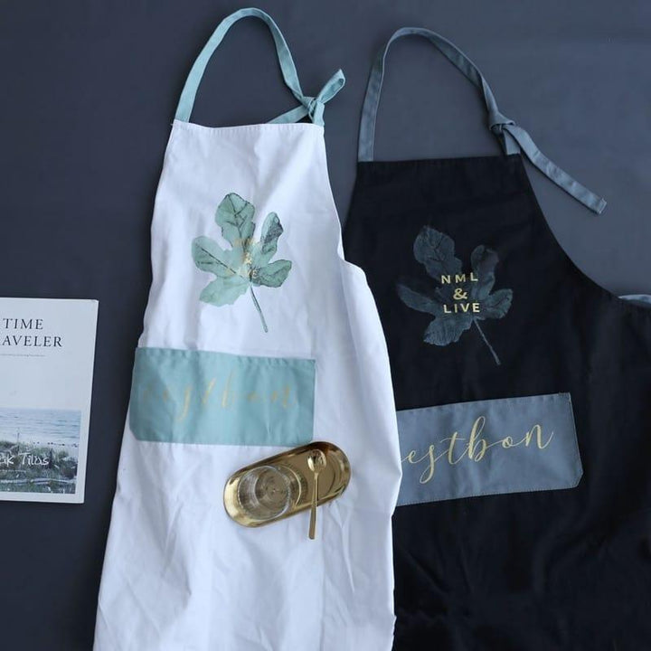 Coconut Leaf Printed Coffee Shop Barista Apron - Trendha