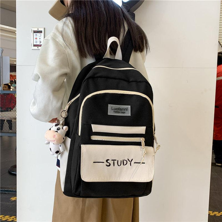 School Bag Female Junior High School Student Backpack Large Capacity Backpack - Trendha
