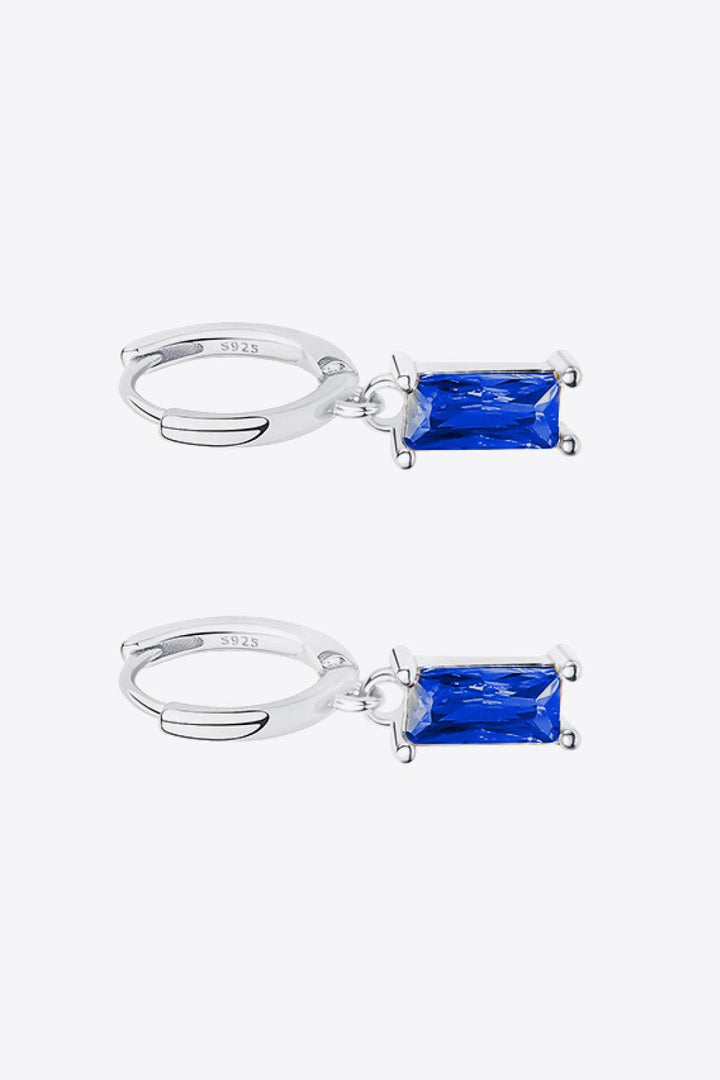 Retro 925 Sterling Silver Cubic Zirconia Drop Earrings - Trendha