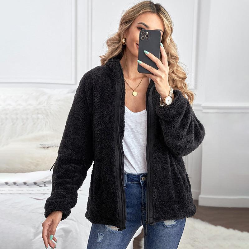 Women's Winter Long-sleeved Plush Loose Warm Cardigan