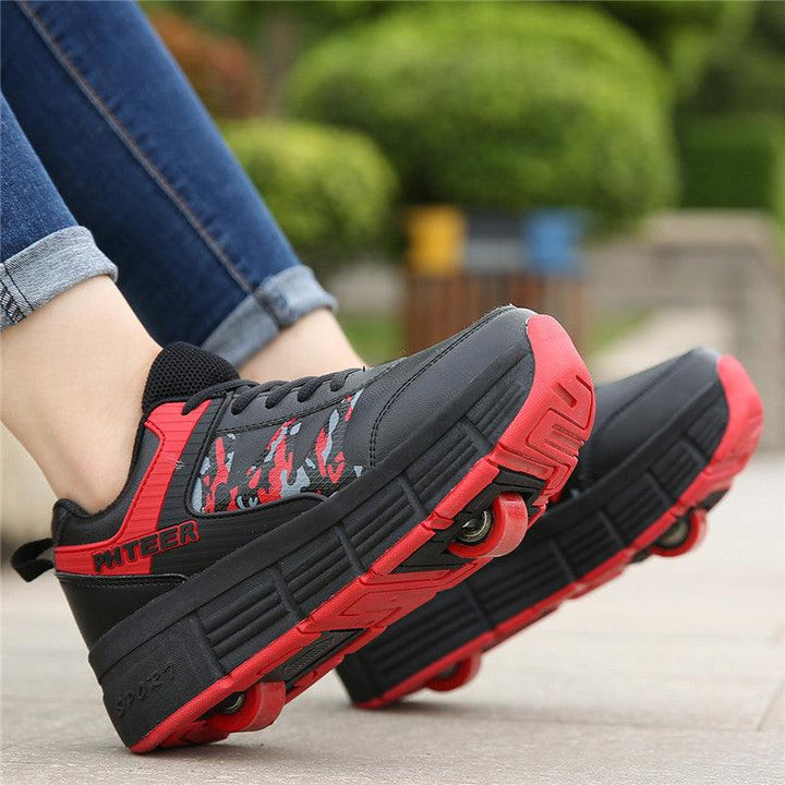 Two-wheel Invisible Children's Heelys Pulley Shoes - Trendha