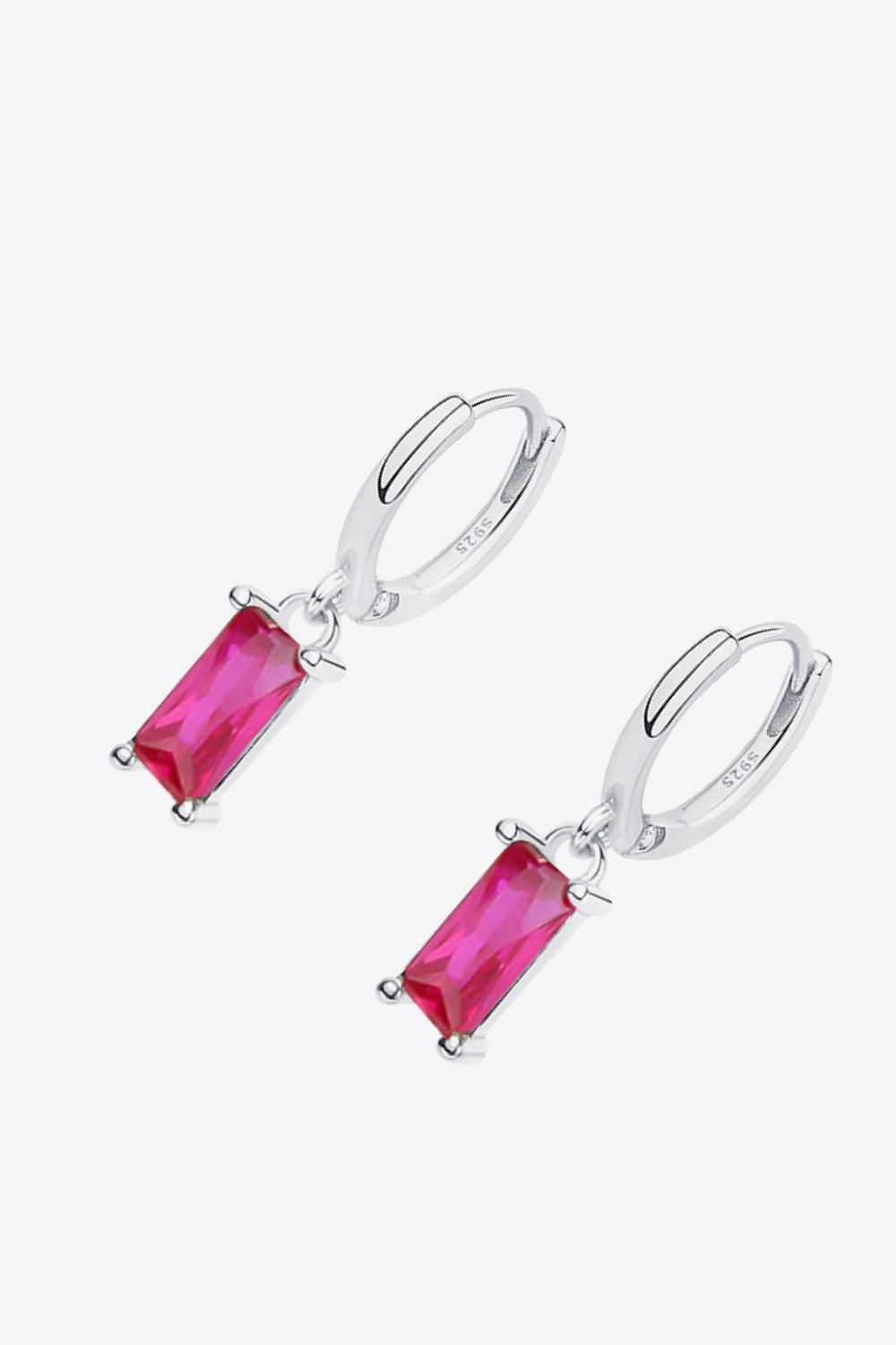 Retro 925 Sterling Silver Cubic Zirconia Drop Earrings - Trendha