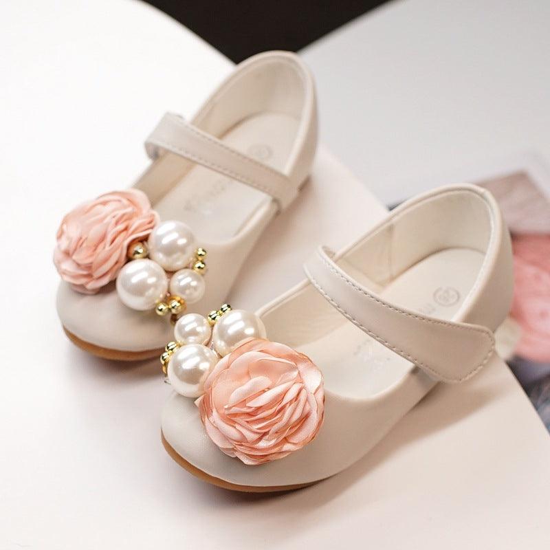 Children's Shoes Korean Version Of The Big Pearl Flower Princess - Trendha