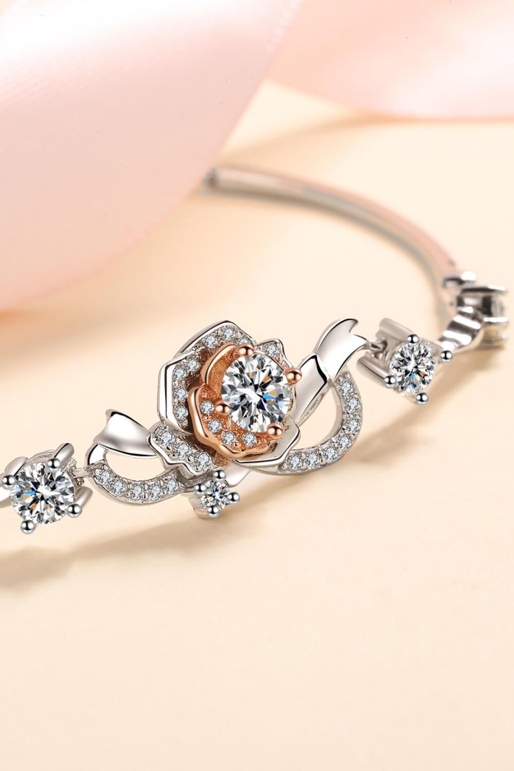 925 Sterling Silver Moissanite Bracelet - Trendha