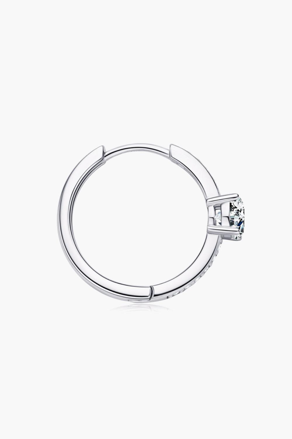 Carry Your Love 1 Carat Moissanite Platinum-Plated Earrings - Trendha