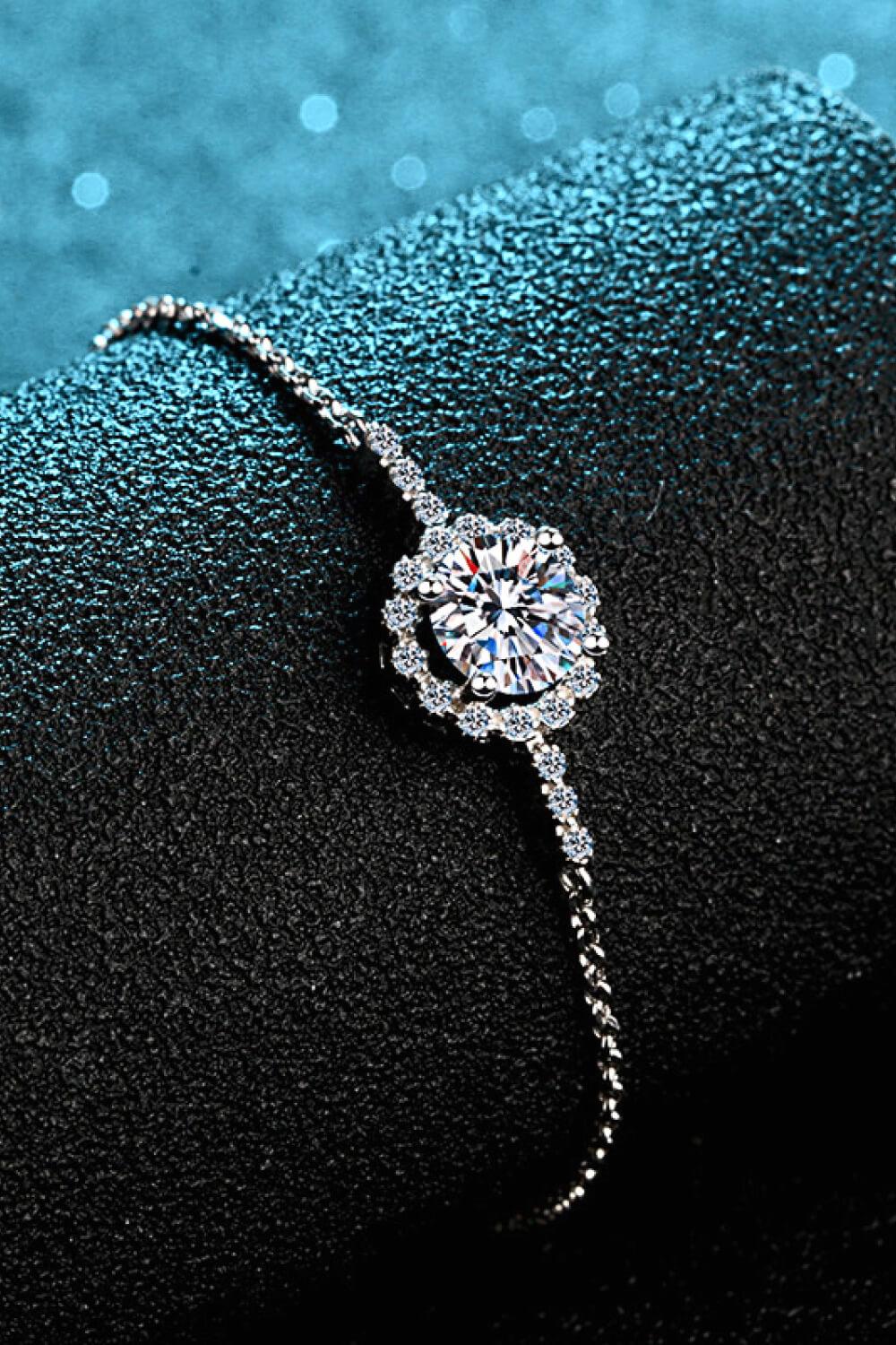 1 Carat Moissanite Chain Bracelet - Trendha