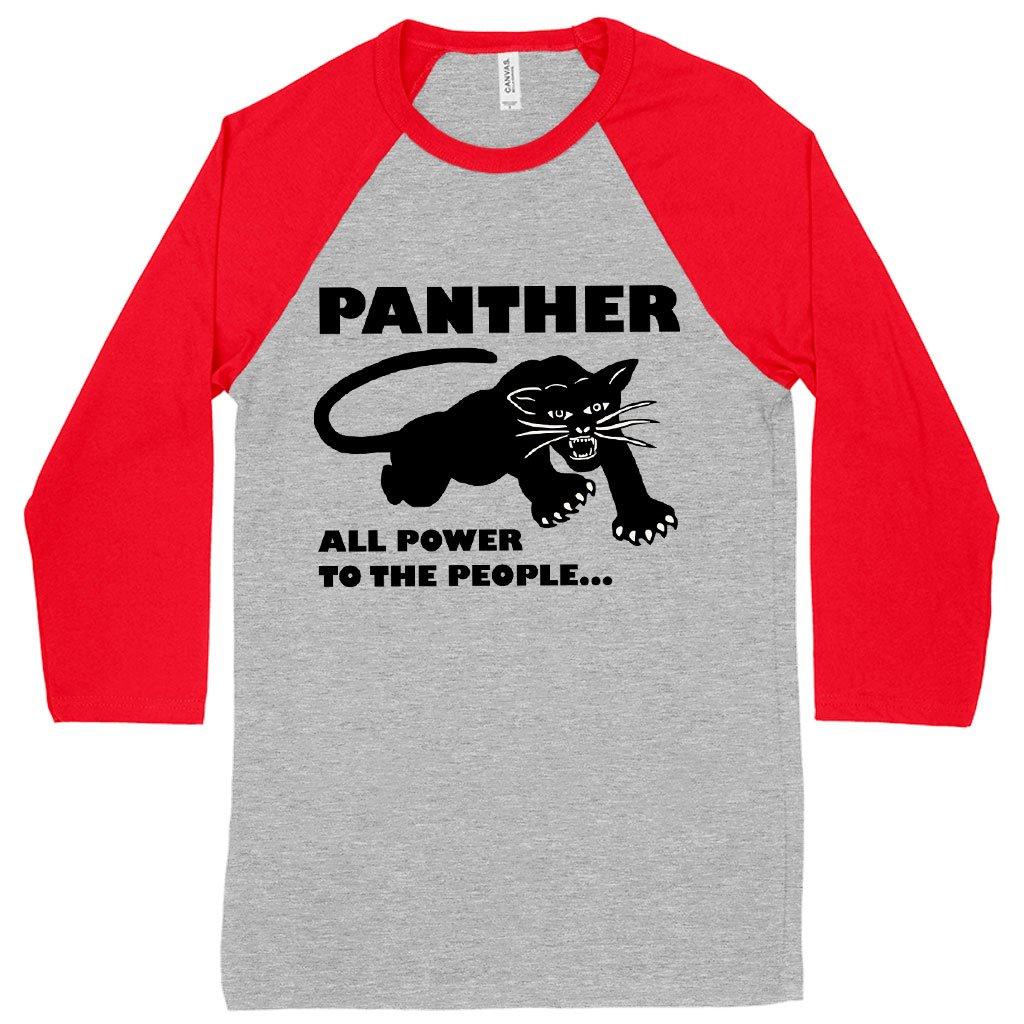 All Power to the People Baseball T-Shirt - Black Panther Men's T-Shirt - Panther Graphic Tee Shirt - Trendha
