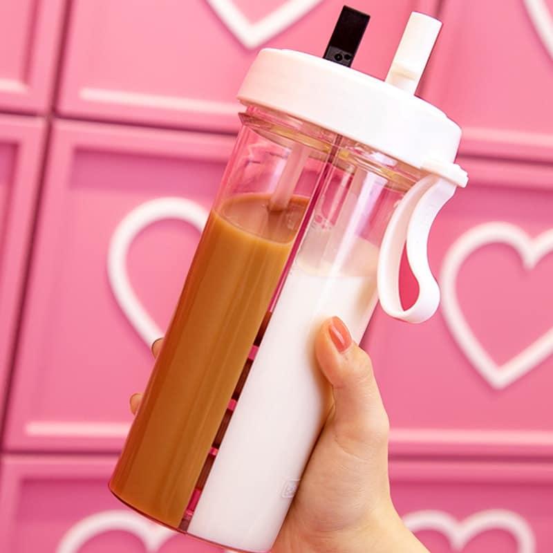 Dual-Use Water Bottle with Straws - Trendha