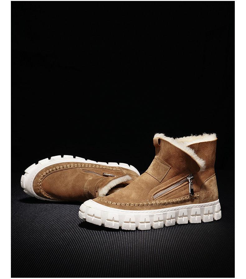 New Fur One Boot Men's Leather Wool And Fleece - Trendha